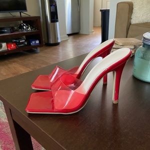 Red shein heels size 8